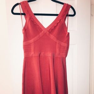 Coral Bandage Skater Dress